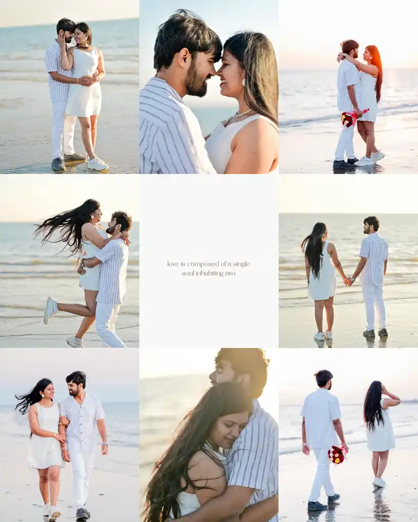 Storyboard of a couple's beach pre wedding shoot